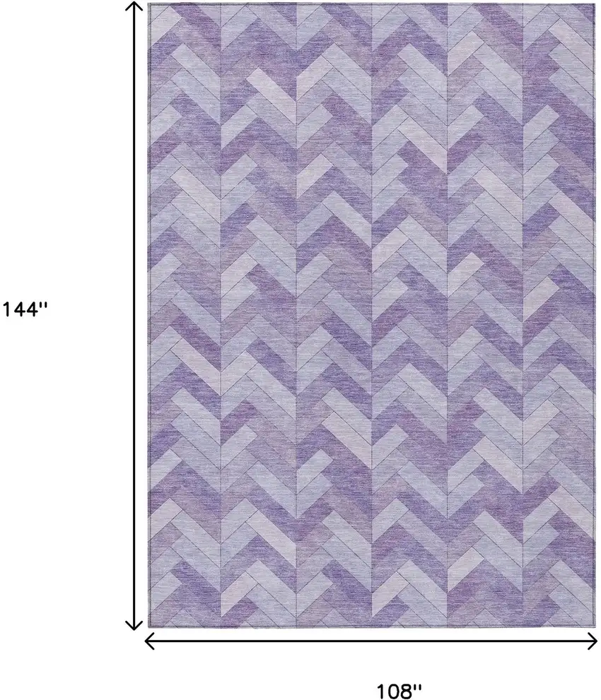 Plum And Ivory Geometric Washable Indoor Outdoor Area Rug Photo 3