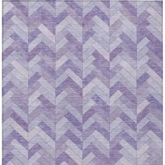 Plum And Ivory Geometric Washable Indoor Outdoor Area Rug Photo 6