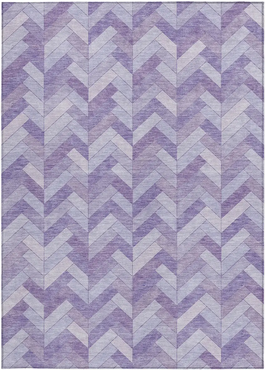 Plum And Ivory Geometric Washable Indoor Outdoor Area Rug Photo 4