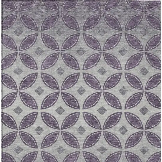 Plum And Ivory Geometric Washable Indoor Outdoor Area Rug Photo 3