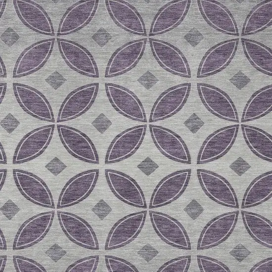 Plum And Ivory Geometric Washable Indoor Outdoor Area Rug Photo 2
