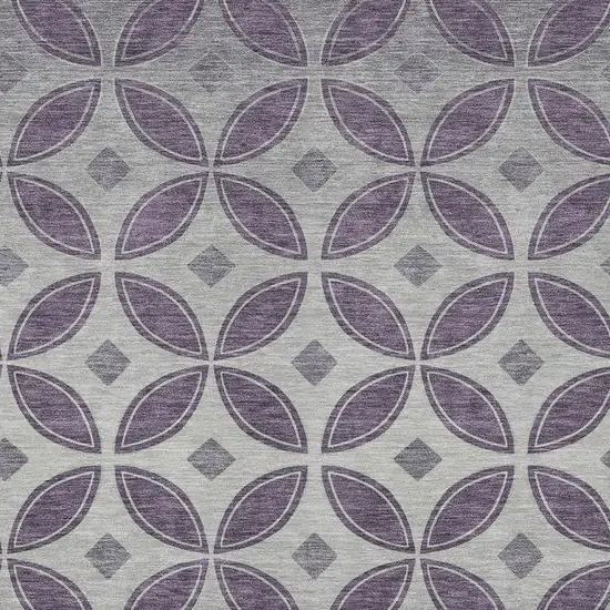 Plum And Ivory Geometric Washable Indoor Outdoor Area Rug Photo 2