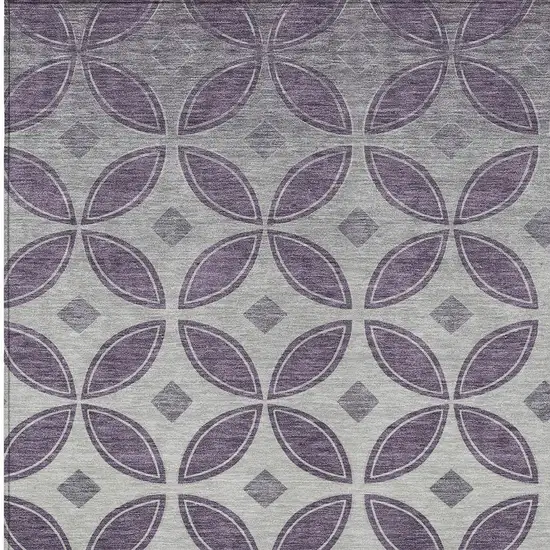 Plum And Ivory Geometric Washable Indoor Outdoor Area Rug Photo 2