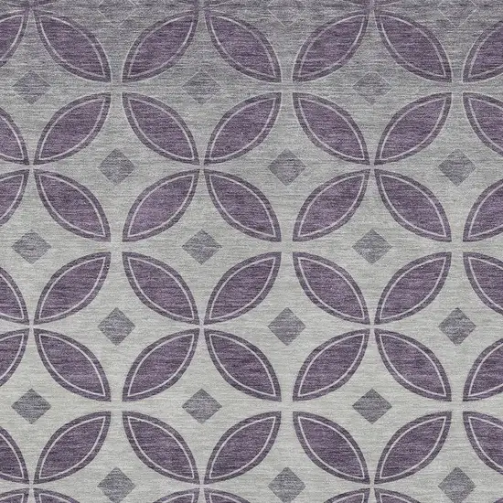 Plum And Ivory Geometric Washable Indoor Outdoor Area Rug Photo 2
