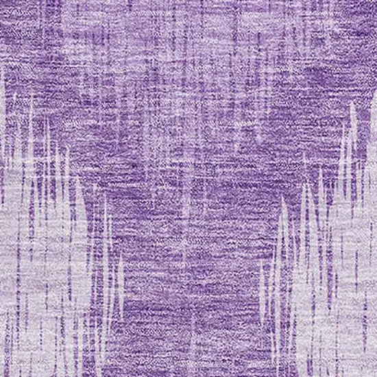 Plum And Ivory Ikat Washable Area Rug With UV Protection Photo 3