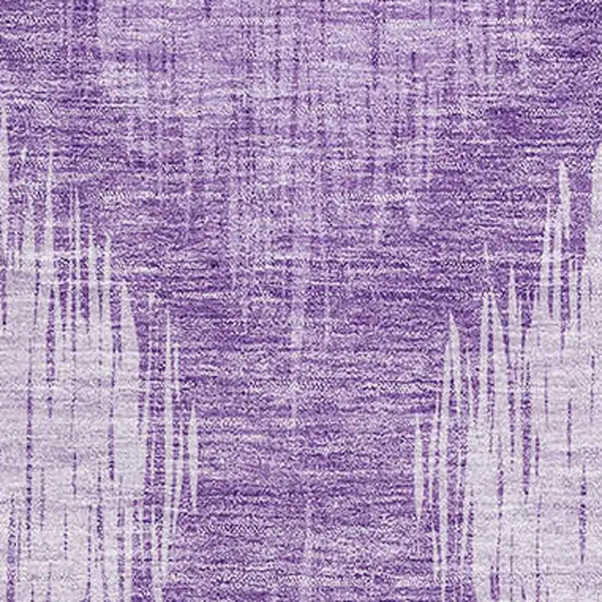 Plum And Ivory Ikat Washable Area Rug With UV Protection Photo 3