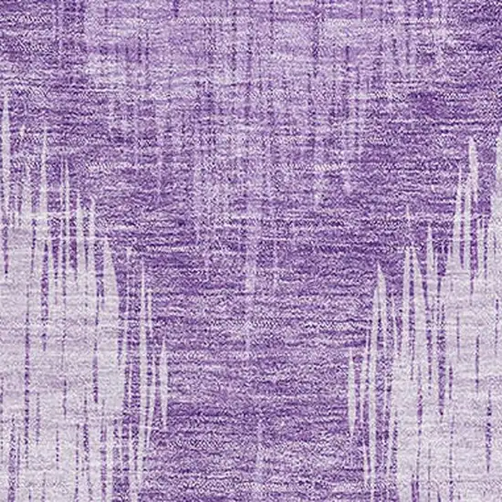 Plum And Ivory Ikat Washable Area Rug With UV Protection Photo 3