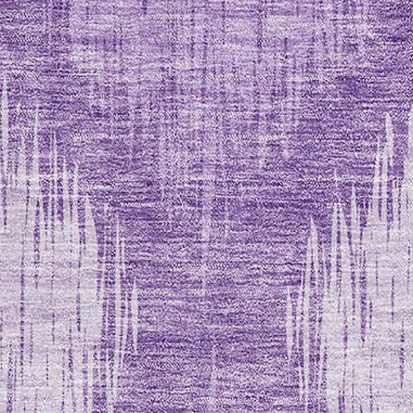 Plum And Ivory Ikat Washable Area Rug With UV Protection Photo 3