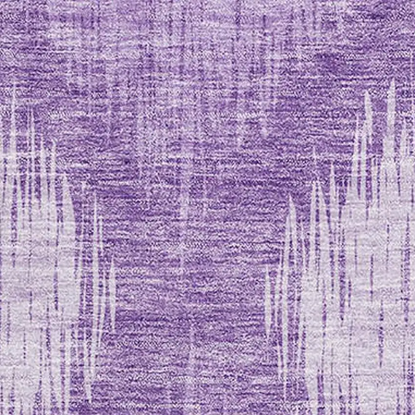 Plum And Ivory Ikat Washable Area Rug With UV Protection Photo 3