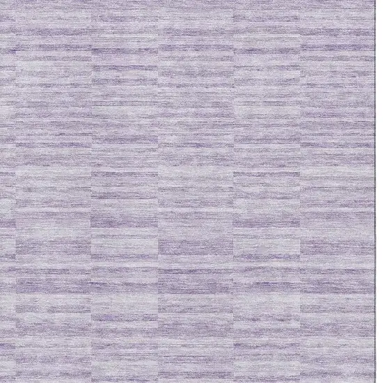Plum And Ivory Striped Washable Area Rug With UV Protection Photo 3