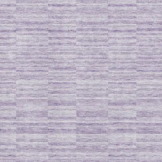 Plum And Ivory Striped Washable Area Rug With UV Protection Photo 3