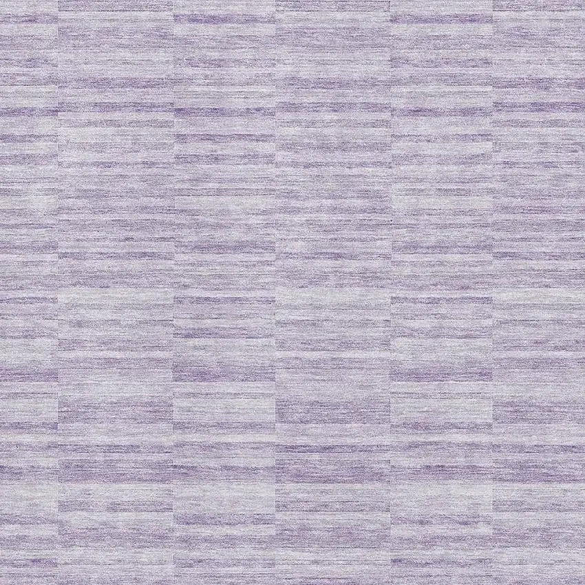 Plum And Ivory Striped Washable Area Rug With UV Protection Photo 3