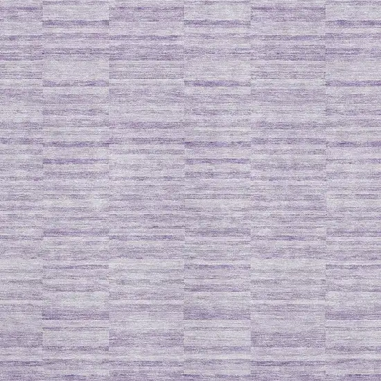 Plum And Ivory Striped Washable Area Rug With UV Protection Photo 3