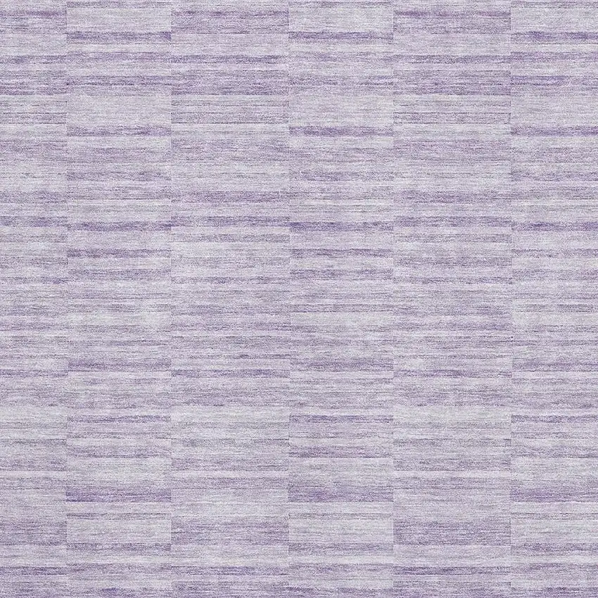 Plum And Ivory Striped Washable Area Rug With UV Protection Photo 3