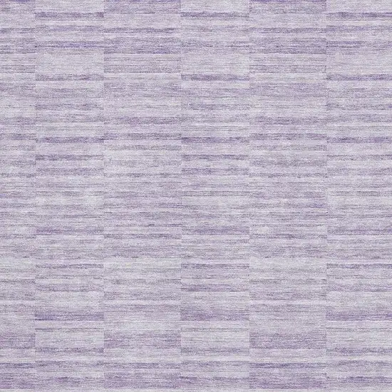 Plum And Ivory Striped Washable Area Rug With UV Protection Photo 3
