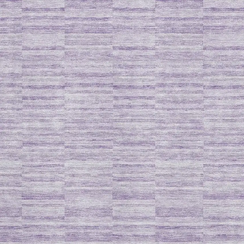 Plum And Ivory Striped Washable Area Rug With UV Protection Photo 3