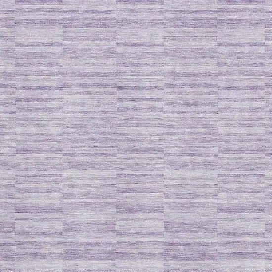 Plum And Ivory Striped Washable Area Rug With UV Protection Photo 3