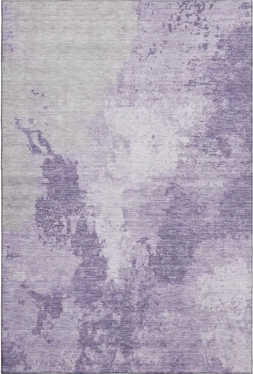 Plum And Lavender Abstract Washable Area Rug With UV Protection Photo 1