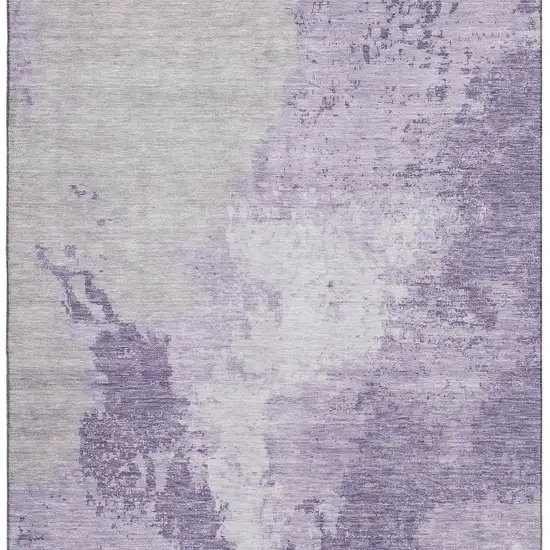 Plum And Lavender Abstract Washable Area Rug With UV Protection Photo 3
