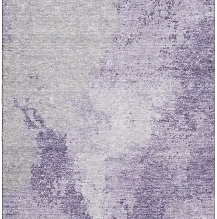 Plum And Lavender Abstract Washable Area Rug With UV Protection Photo 3