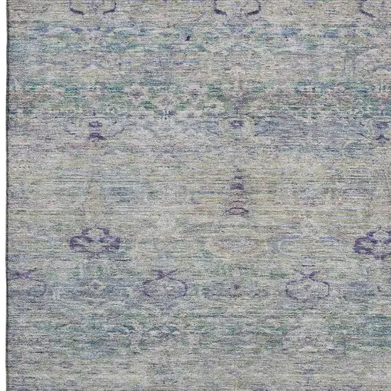 Plum And Lavender Abstract Washable Area Rug With UV Protection Photo 3