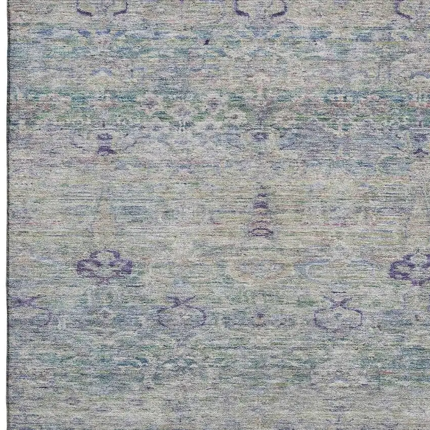 Plum And Lavender Abstract Washable Area Rug With UV Protection Photo 3