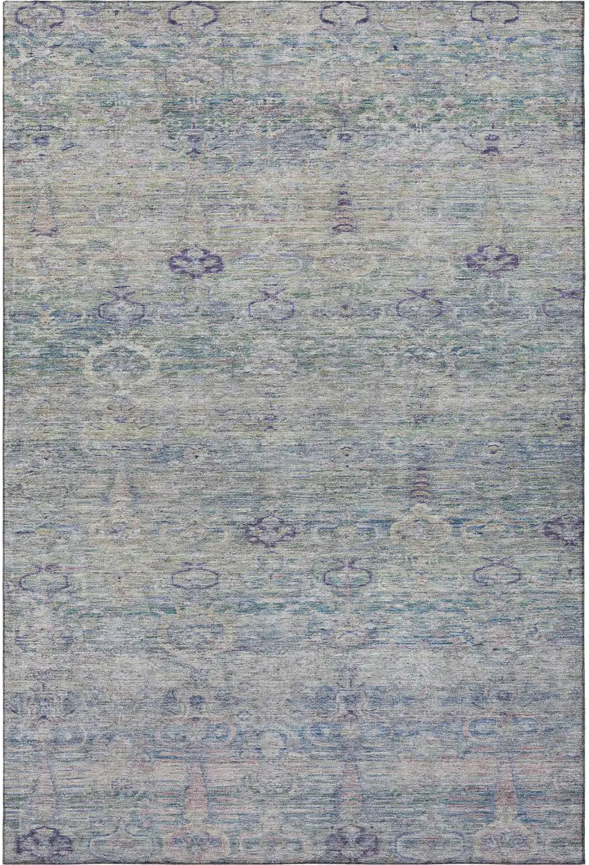 Plum And Lavender Abstract Washable Area Rug With UV Protection Photo 4