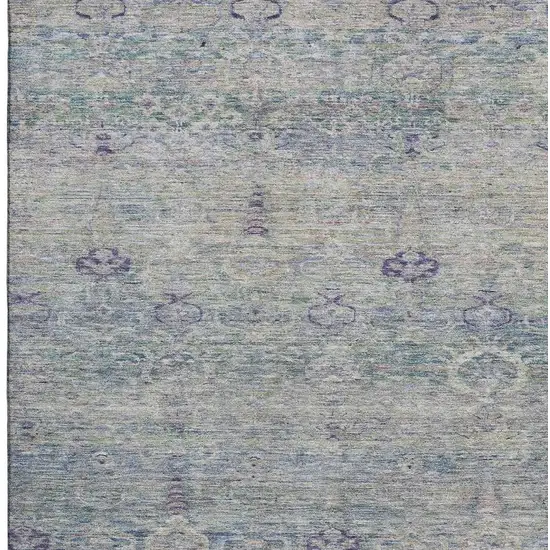 Plum And Lavender Abstract Washable Area Rug With UV Protection Photo 4