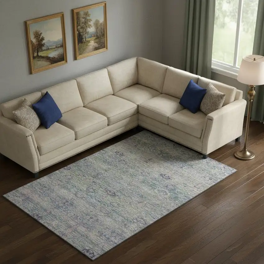 Plum And Lavender Abstract Washable Area Rug With UV Protection Photo 2