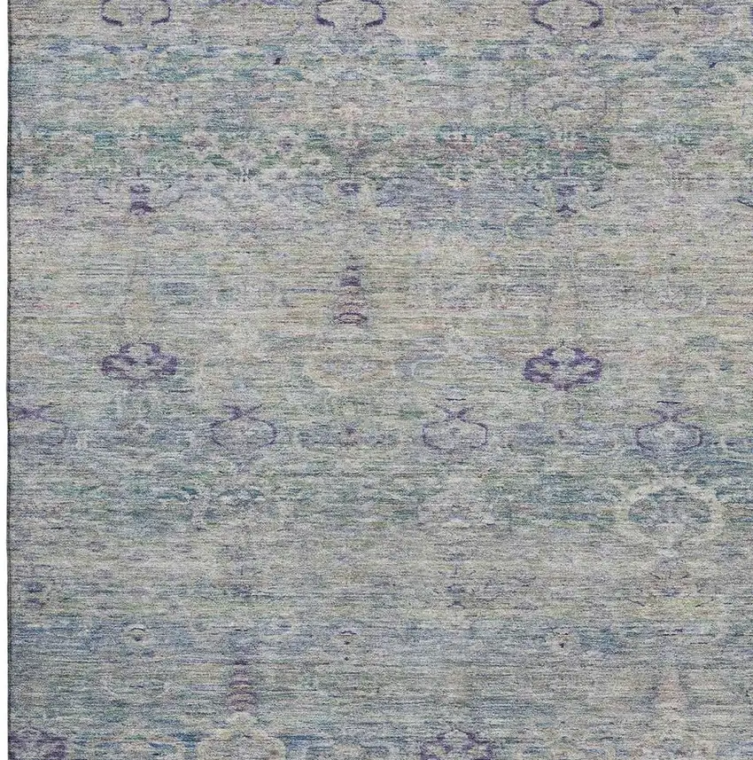 Plum And Lavender Abstract Washable Area Rug With UV Protection Photo 4