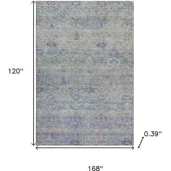 Plum And Lavender Abstract Washable Area Rug With UV Protection Photo 8