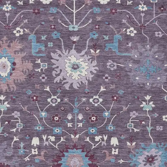 Plum And Lavender Faux Bois Washable Indoor Outdoor Area Rug Photo 2