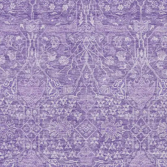 Plum And Lavender Floral Washable Indoor Outdoor Area Rug Photo 5