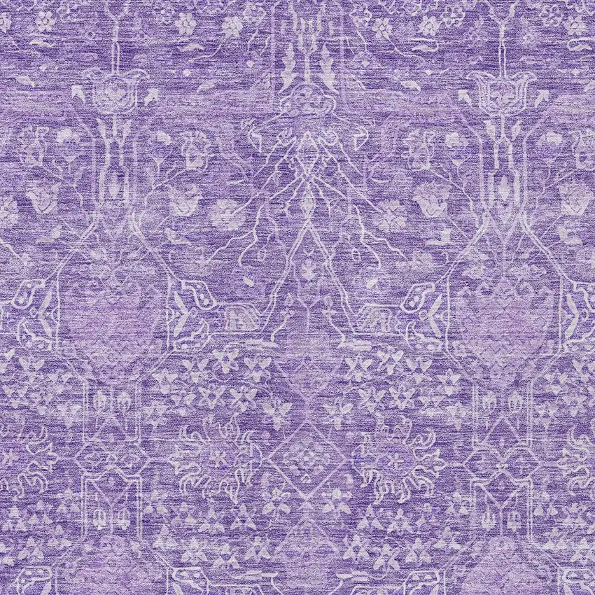 Plum And Lavender Floral Washable Indoor Outdoor Area Rug Photo 5