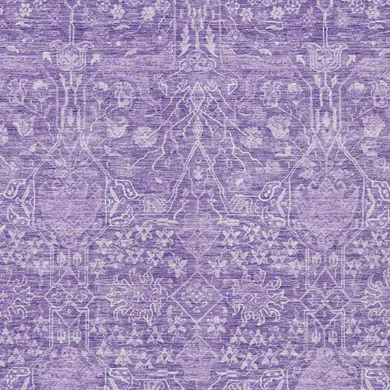 Plum And Lavender Floral Washable Indoor Outdoor Area Rug Photo 5