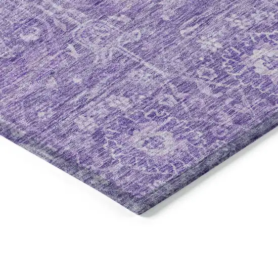 Plum And Lavender Floral Washable Indoor Outdoor Area Rug Photo 4