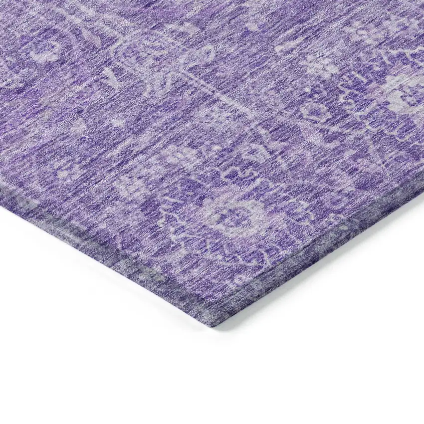 Plum And Lavender Floral Washable Indoor Outdoor Area Rug Photo 4