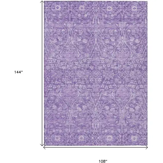 Plum And Lavender Floral Washable Indoor Outdoor Area Rug Photo 7