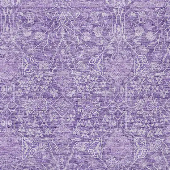 Plum And Lavender Floral Washable Indoor Outdoor Area Rug Photo 5