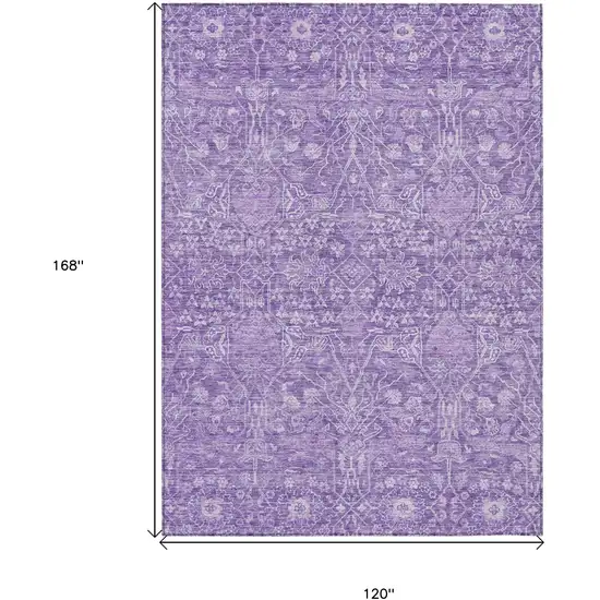 Plum And Lavender Floral Washable Indoor Outdoor Area Rug Photo 7