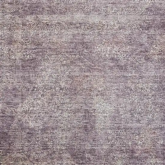 Plum And Lavender Floral Washable Indoor Outdoor Area Rug Photo 6