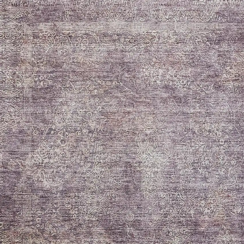 Plum And Lavender Floral Washable Indoor Outdoor Area Rug Photo 6