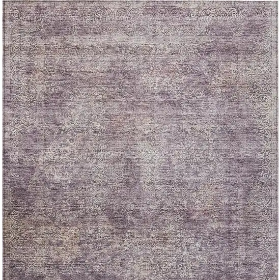 Plum And Lavender Floral Washable Indoor Outdoor Area Rug Photo 7