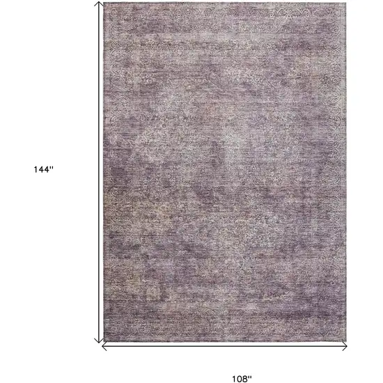 Plum And Lavender Floral Washable Indoor Outdoor Area Rug Photo 3