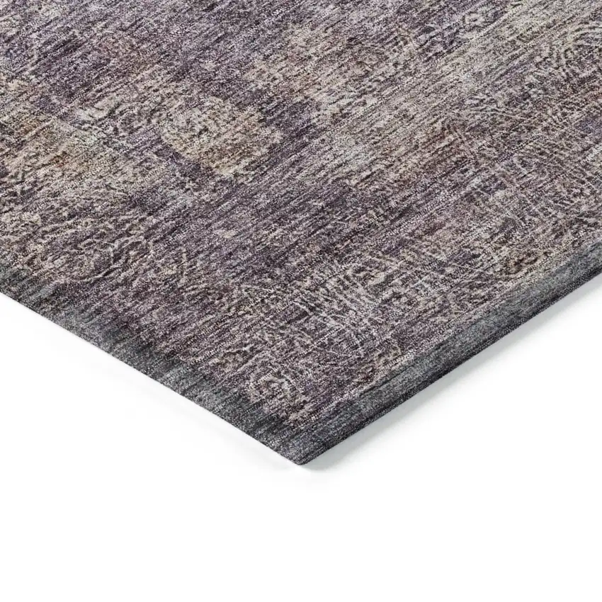 Plum And Lavender Floral Washable Indoor Outdoor Area Rug Photo 5