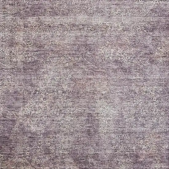 Plum And Lavender Floral Washable Indoor Outdoor Area Rug Photo 6