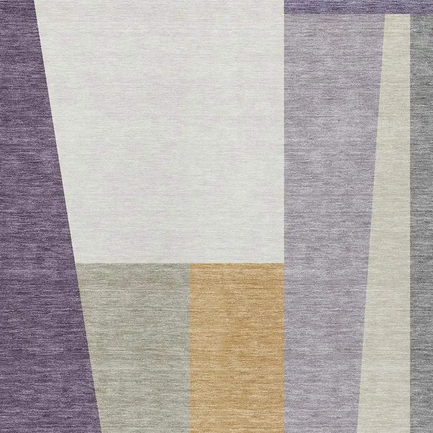 Plum And Lavender Geometric Washable Indoor Outdoor Area Rug Photo 2