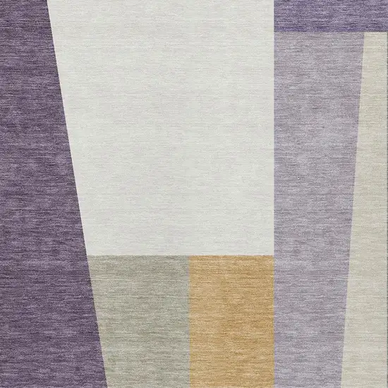 Plum And Lavender Geometric Washable Indoor Outdoor Area Rug Photo 2