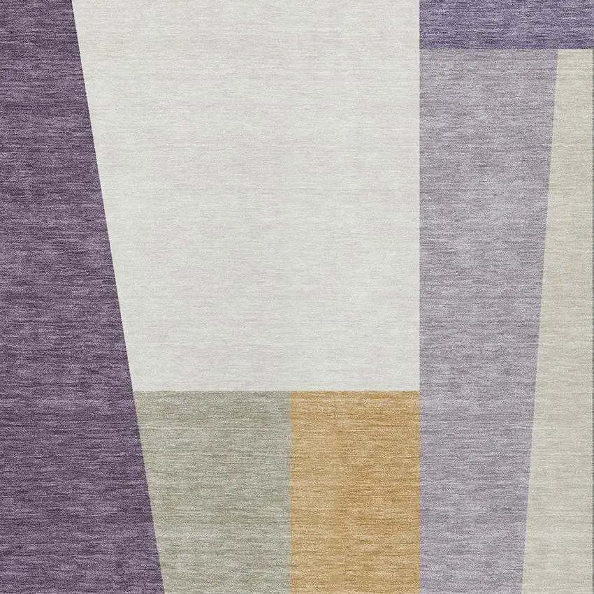 Plum And Lavender Geometric Washable Indoor Outdoor Area Rug Photo 2