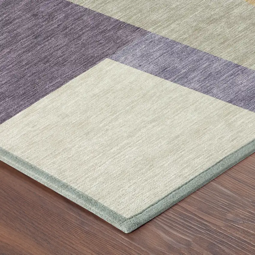 Plum And Lavender Geometric Washable Indoor Outdoor Area Rug Photo 8